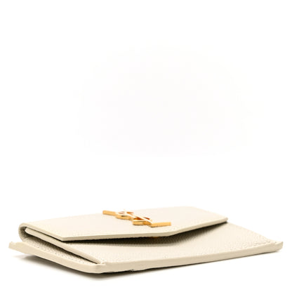 Saint Laurent Grain De Poudre Uptown Monogram Card Case Blanc Vintage 3 of 8