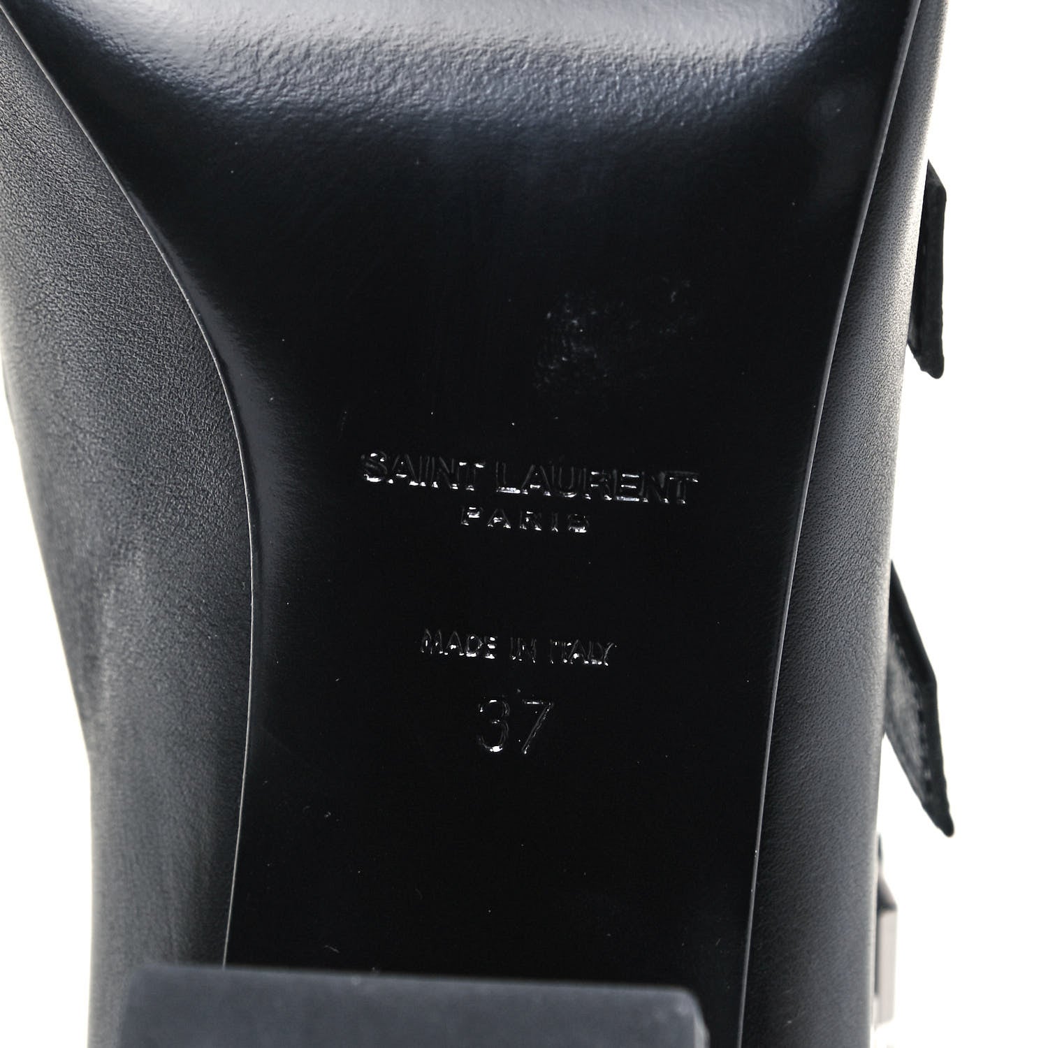 Saint Laurent Calfskin Babies 90 Multi Strap Sandal 37 Black 6 of 8