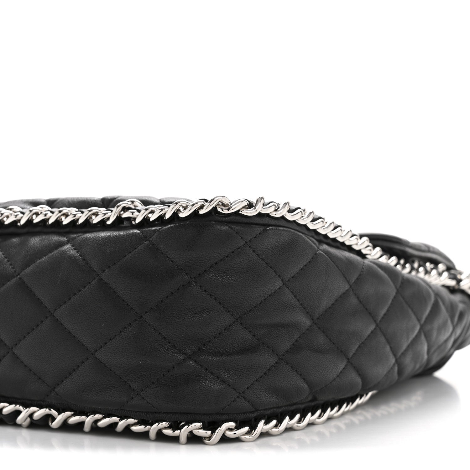 Chanel Washed Lambskin Quilted Maxi Chain Around Flap Black 10 of 13