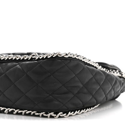 Chanel Washed Lambskin Quilted Maxi Chain Around Flap Black 10 of 13