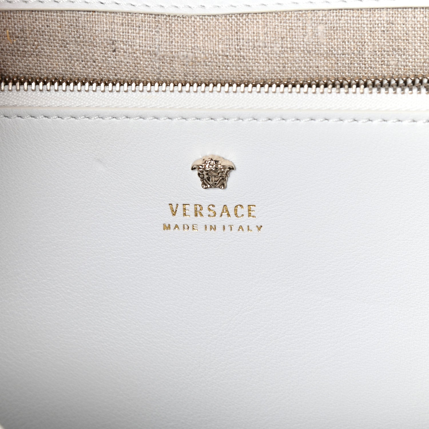 Versace Calfskin Large Palazzo Empire Bag White 9 of 13