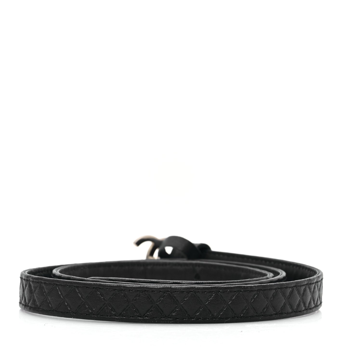 Calfskin Quilted CC Belt 80 32 Black