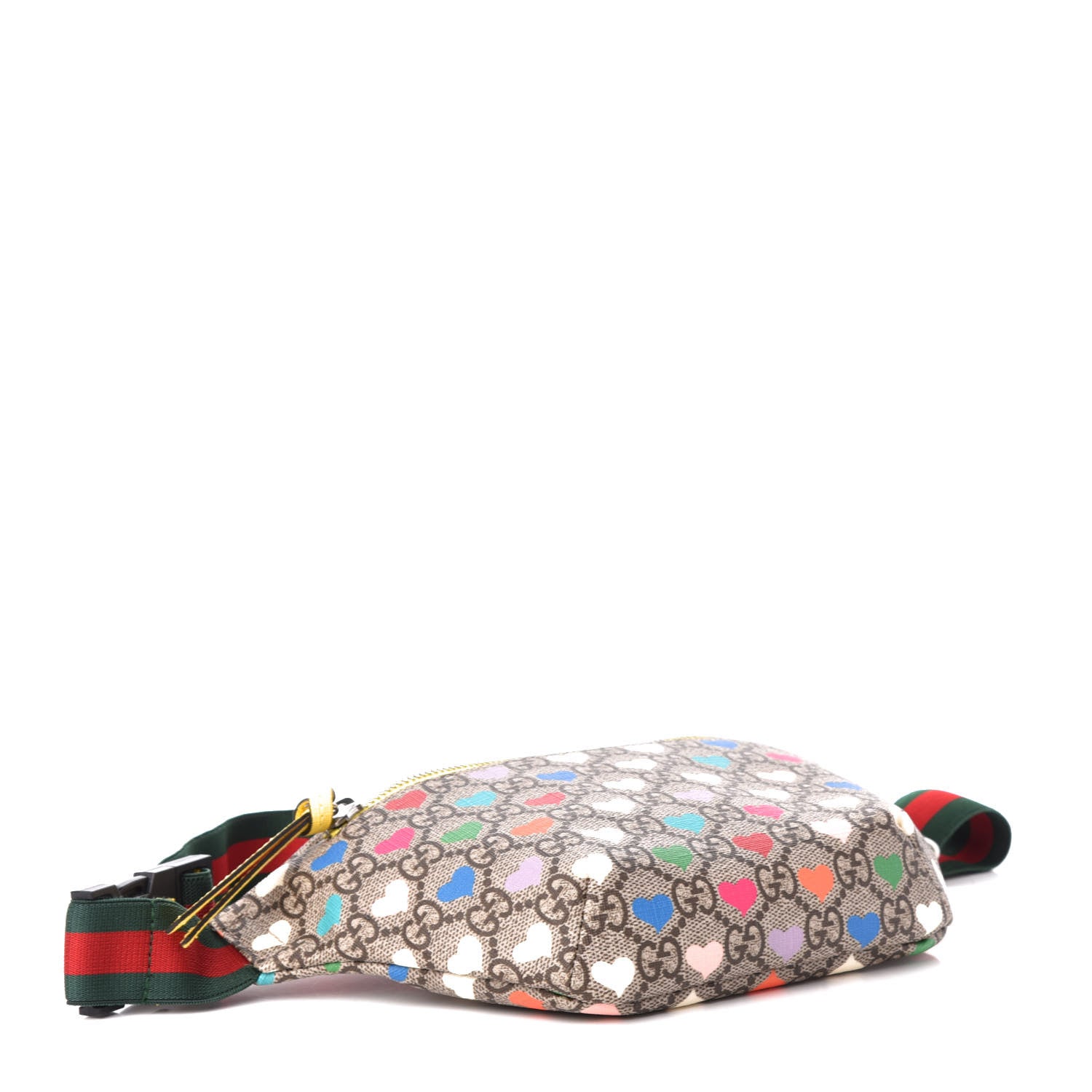 Gucci Soft GG Supreme Monogram Hearts Web Childrens Belt Bag Beige Ebony Multicolor Freesia 3 of 10