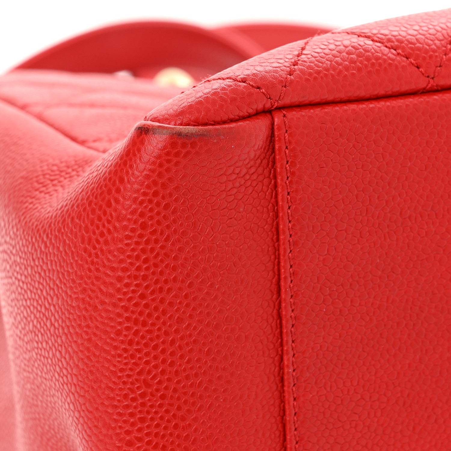 Chanel Caviar Quilted Grand Shopping Tote GST Red 12 of 15