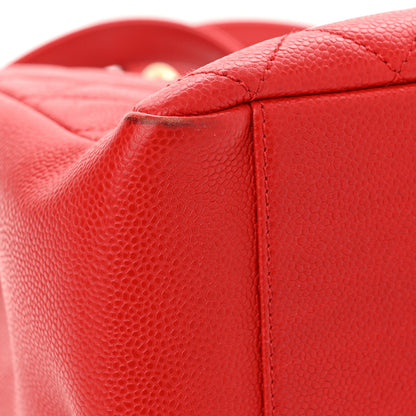 Chanel Caviar Quilted Grand Shopping Tote GST Red 12 of 15