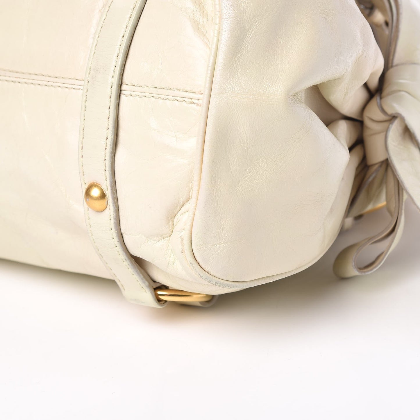 Vitello Lux Bow Bag Satchel Talco
