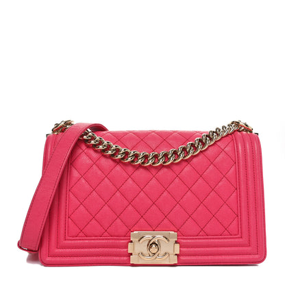 Chanel Caviar Quilted Medium Boy Flap Dark Pink 1 of 11