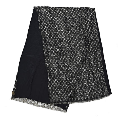 Louis Vuitton Silk Monogram So Glitter Stole Black 3 of 5