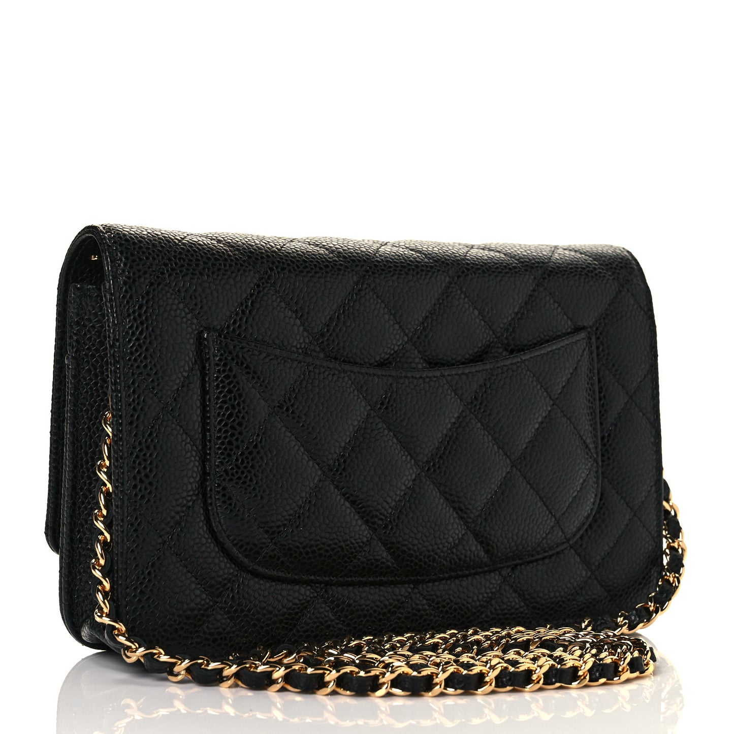 Caviar Quilted Wallet On Chain WOC Black