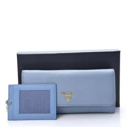 Prada Saffiano Multicolor Continental Flap Wallet Astrale Mare 16 of 16