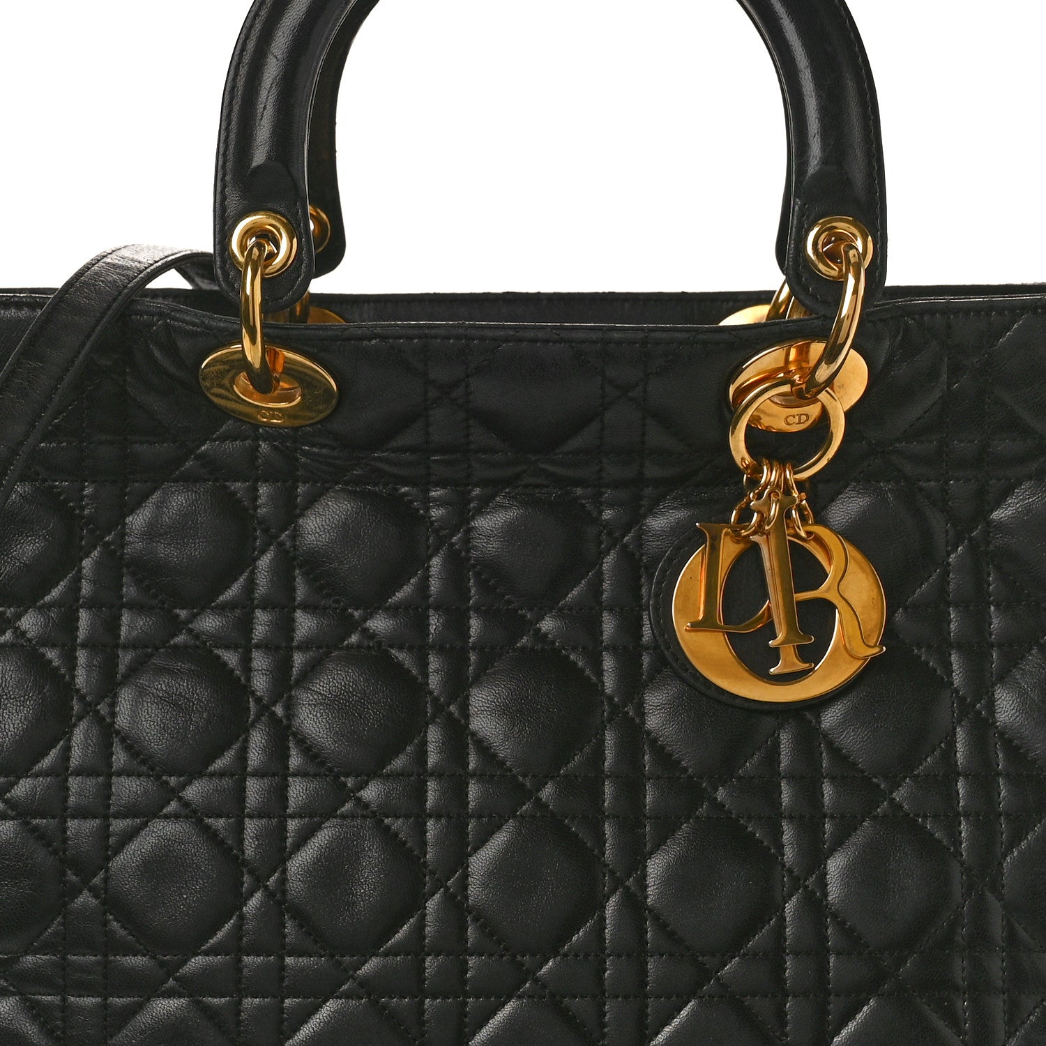 Christian Dior Lambskin Cannage Large Lady Dior Black 8 of 16