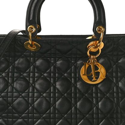 Christian Dior Lambskin Cannage Large Lady Dior Black 8 of 16