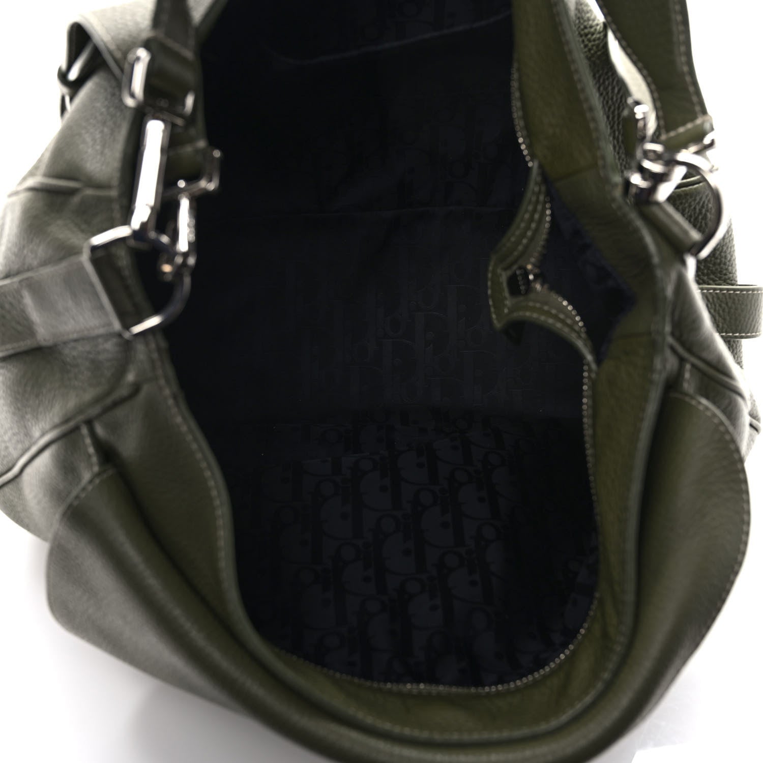 Christian Dior Grained Calfskin Mini Soft Saddle Bag Olive 5 of 9