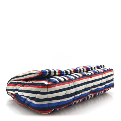 Saint Laurent Silk Striped Monogram Medium Jamie Blue Multicolor 4 of 9