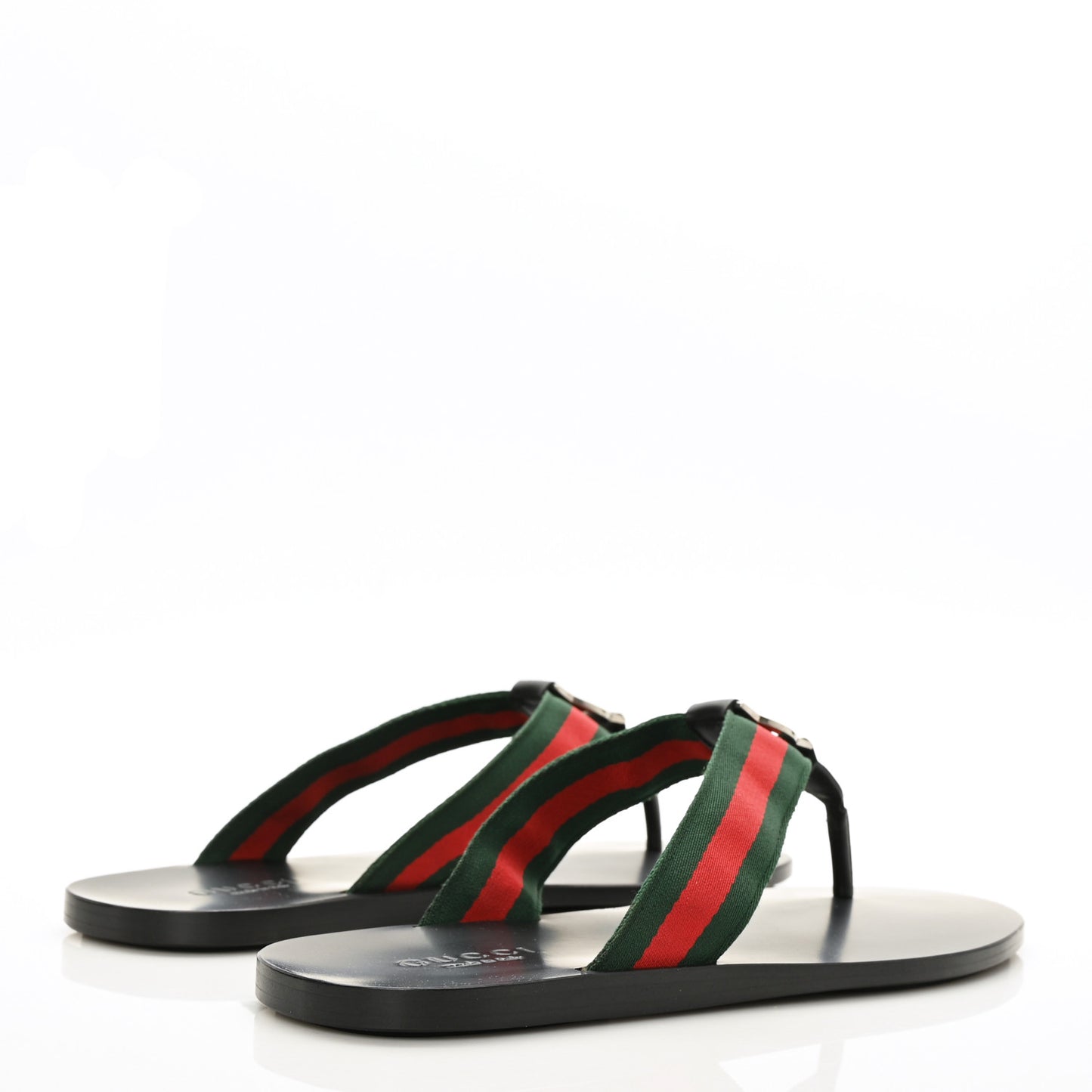 Nylon Calfskin Web Mens Thong Sandals 8 Green Red Black