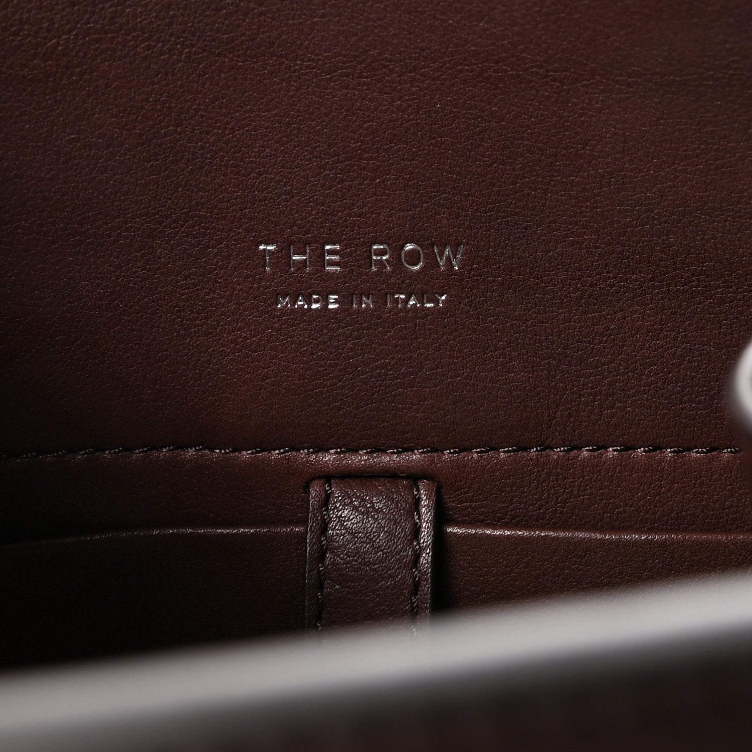 The Row Polished Saddle Calfskin Soft Margaux 10 Bag Dark Brown 6 of 9