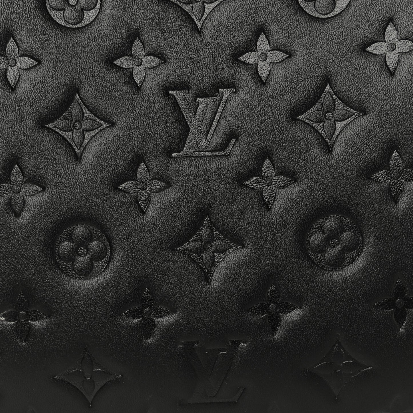 Lambskin Embossed Monogram Coussin PM Black