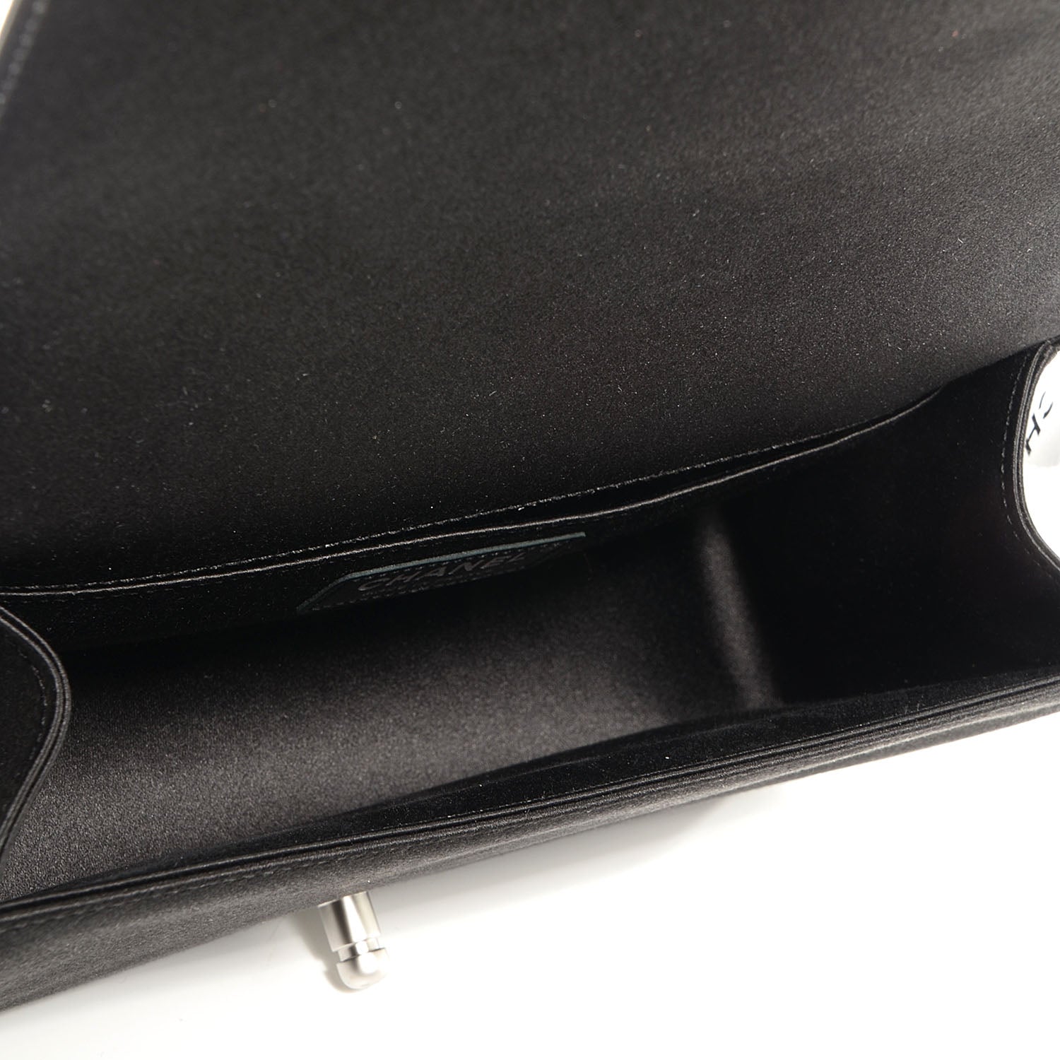 Chanel Satin Pearl Medium Boy Flap Black Ivory 5 of 9