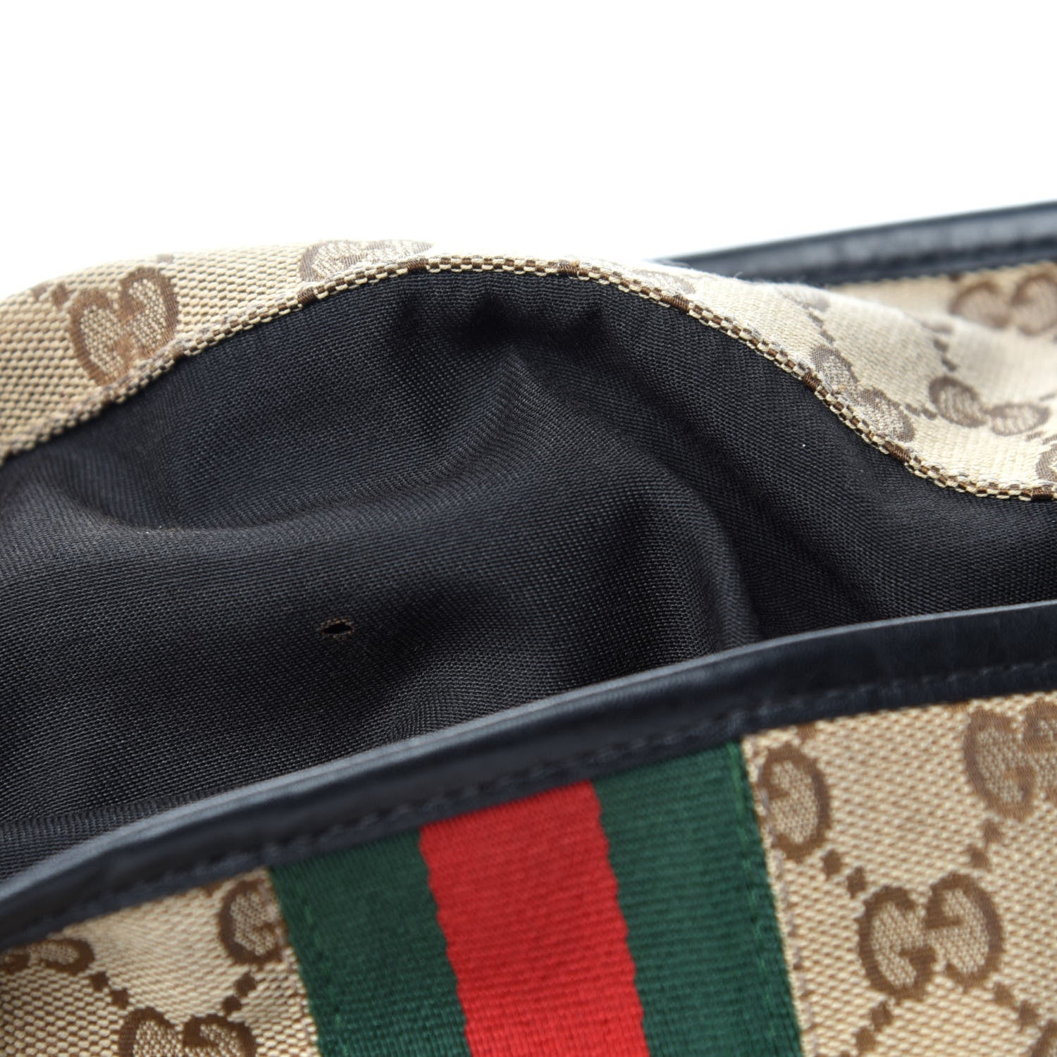 Gucci GG Monogram Web Flat Messenger Bag Black 8 of 11