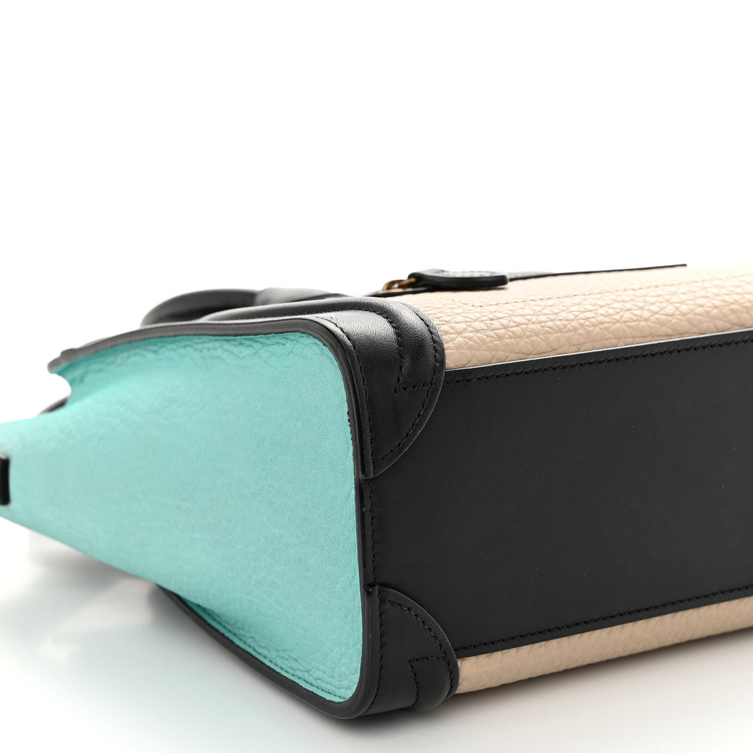 Celine Drummed Calfskin Nano Tri-Color Luggage Antarctic 8 of 9