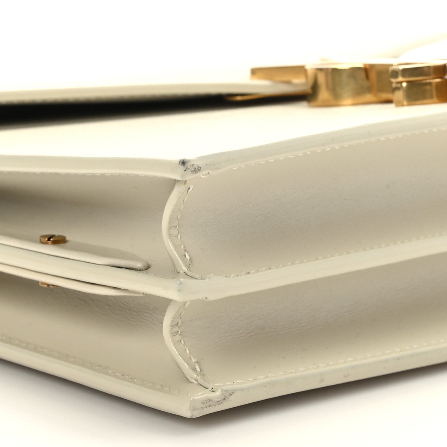 Saint Laurent Smooth Calfskin Monogram Cassandra Clasp Bag Crema Soft 9 of 11
