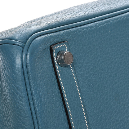 Hermes Taurillon Clemence Birkin 30 Blue Jean 31 of 35