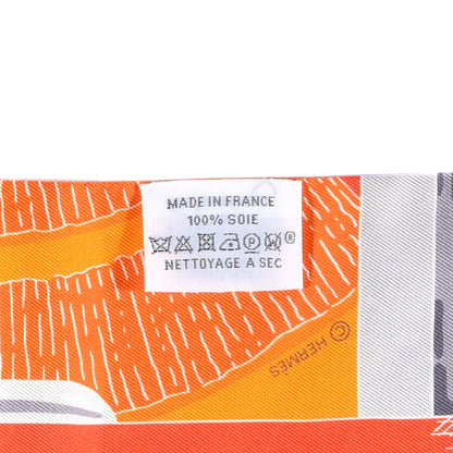 Hermes Silk Mors A Jouets Chemise Slim Maxi Twilly Orange Gris White 2 of 3