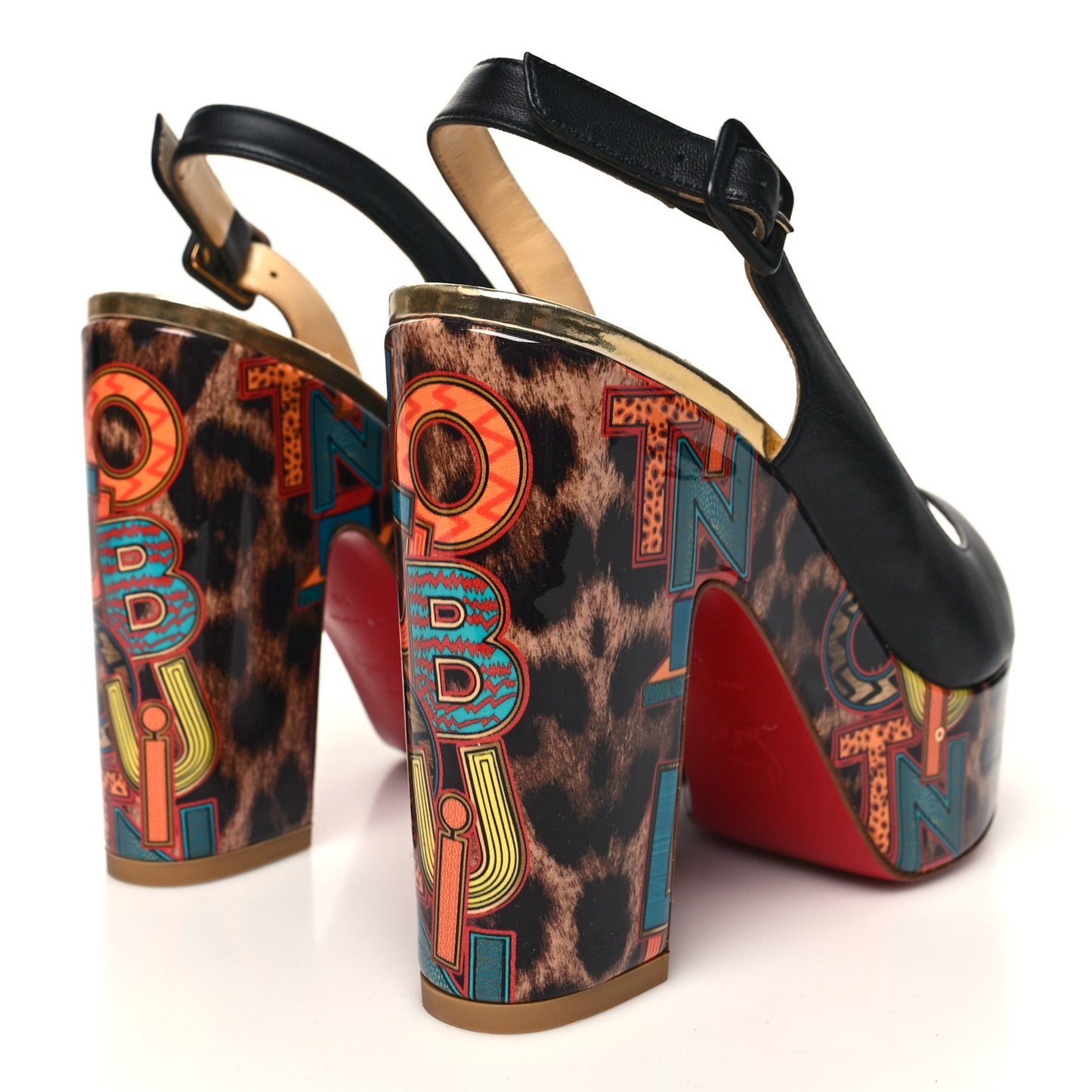 Nappa Patent Specchio Loubileo Dona Anna 120 Platform Wedges 38 Multicolor