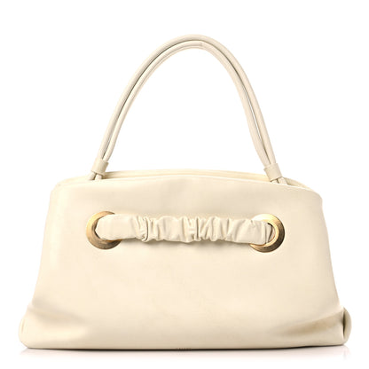 Celine Smooth Calfskin Eyelet Small Top Handle Bag White 1 of 16