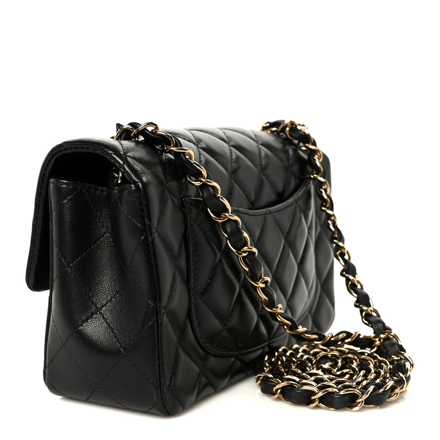 Chanel Lambskin Quilted Mini Rectangular Flap Black 3 of 11
