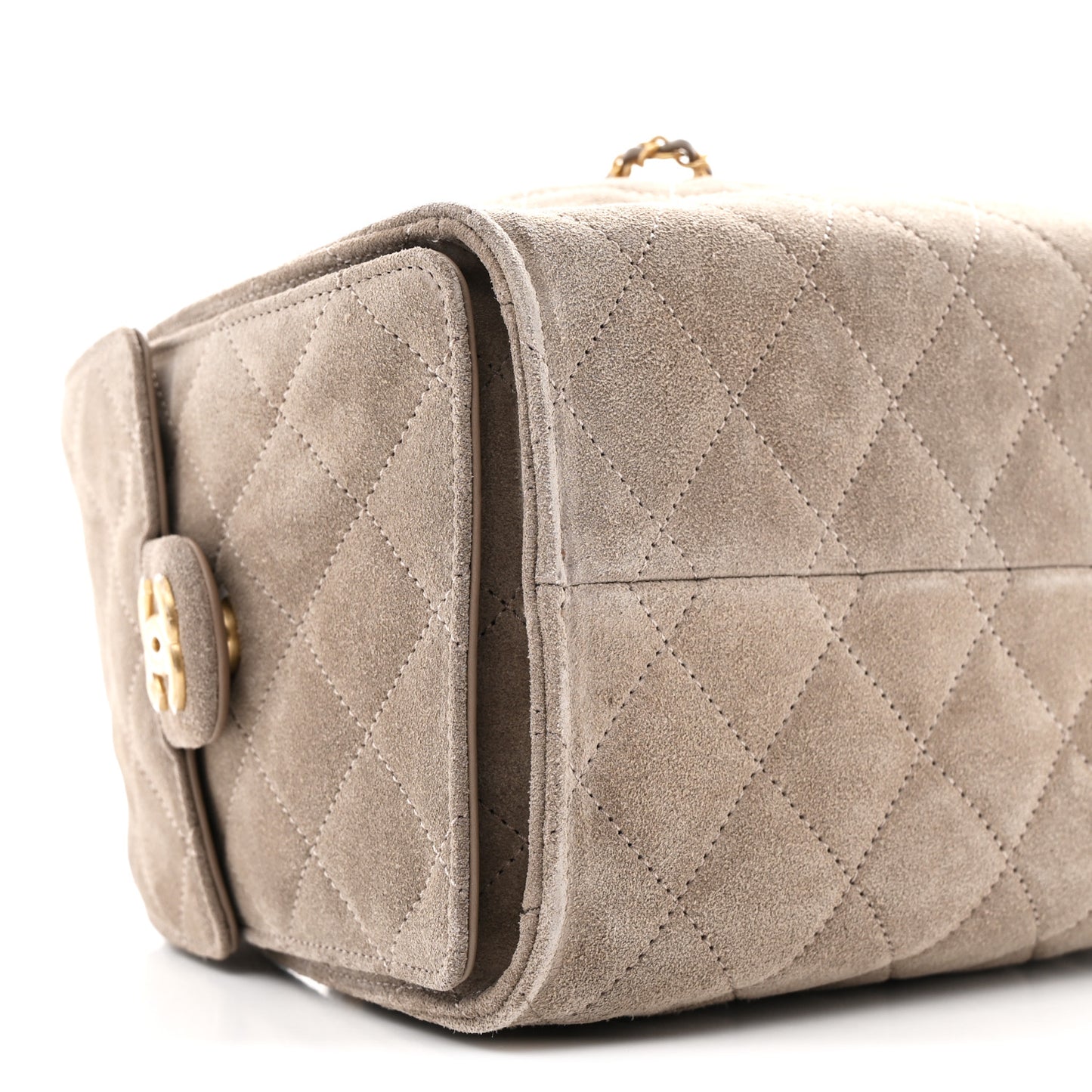 Suede Quilted Small Chanel 25 Handbag Dark Grey