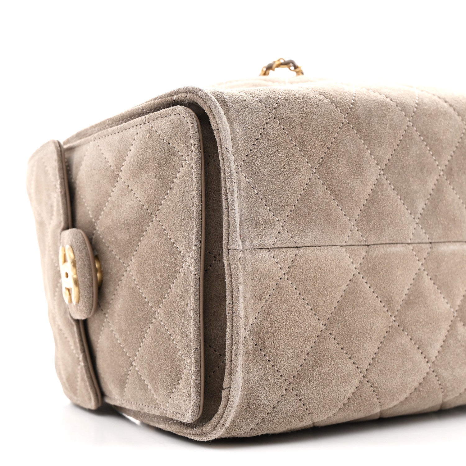 Chanel Suede Quilted Small Chanel 25 Handbag Dark Grey 9 of 11