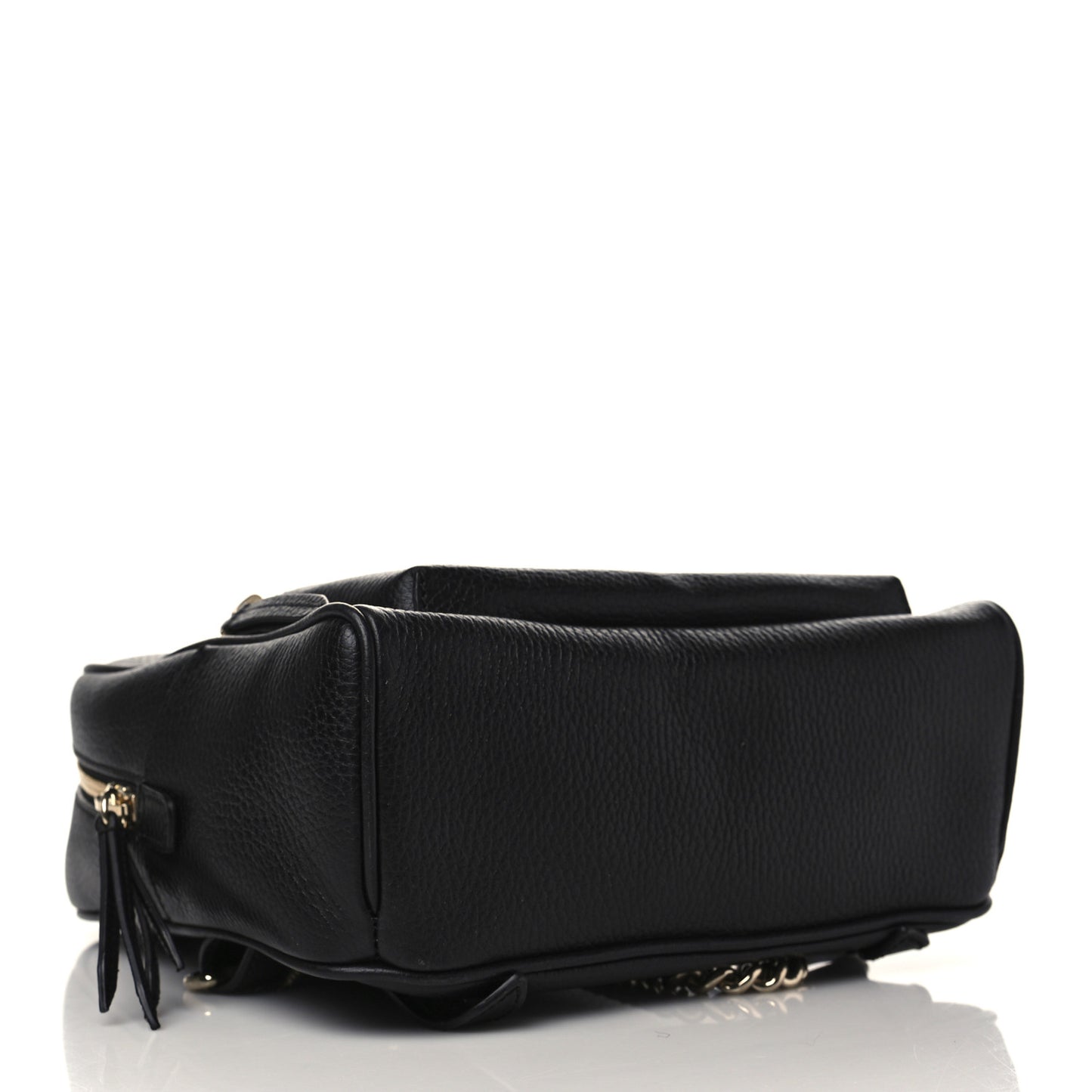 Pebbled Calfskin Soho Chain Backpack Black