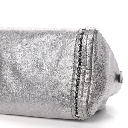 Chanel Metallic Goatskin Medium Luxe Ligne Bowler Silver 6 of 9