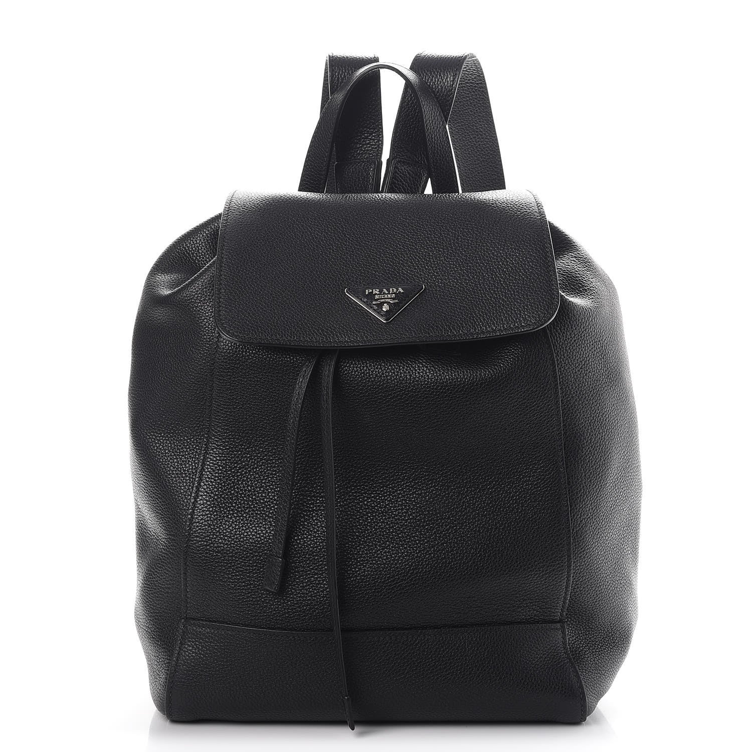 Prada Calfskin Cinch Backpack Black 1 of 10