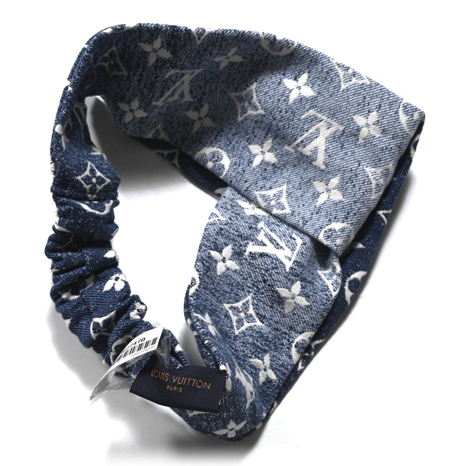 Louis Vuitton Monogram Jacquard Denim Bandeau Headband Blue 3 of 3