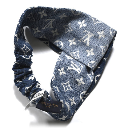 Louis Vuitton Monogram Jacquard Denim Bandeau Headband Blue 3 of 3