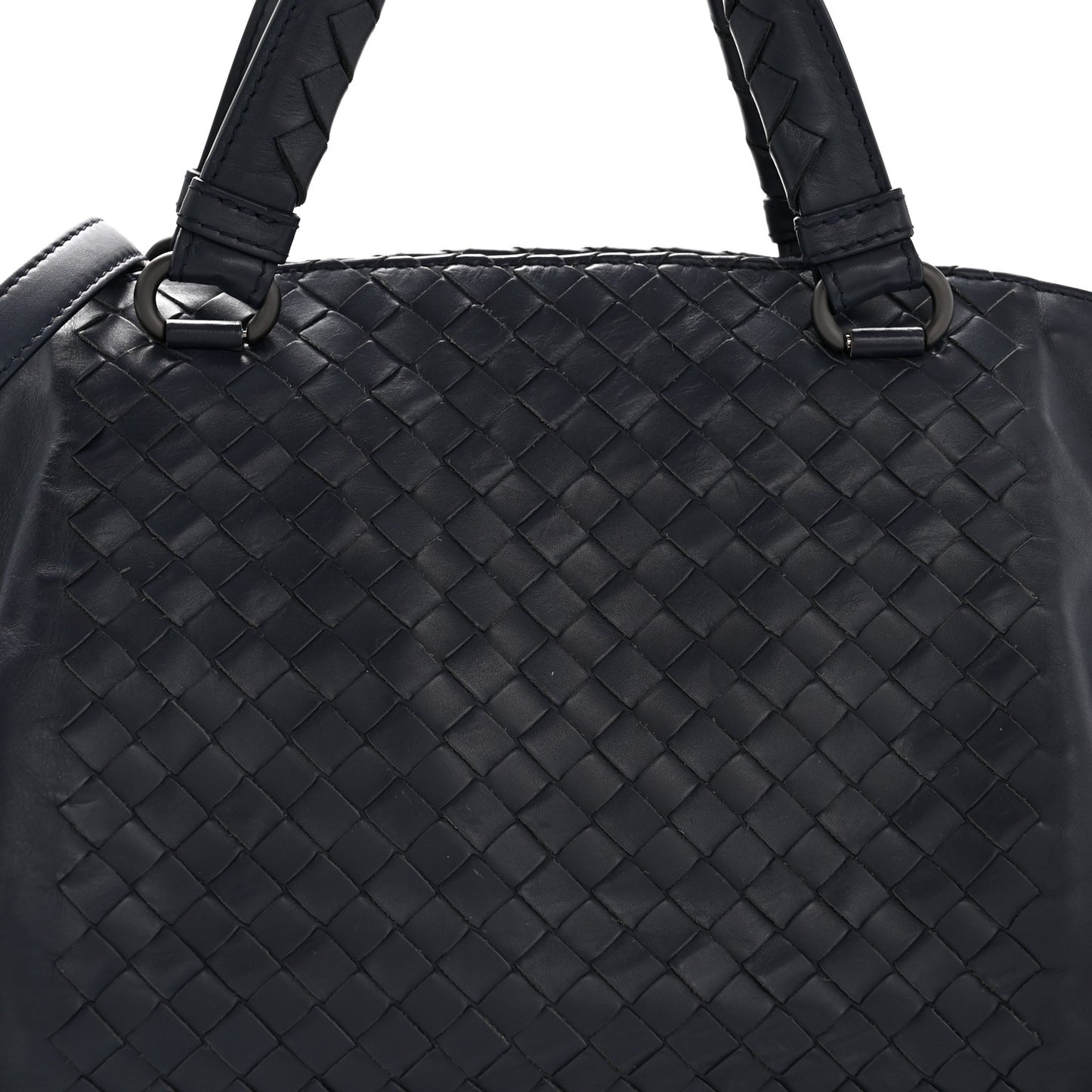 Nappa Intrecciato Shoulder Bag Dark Navy