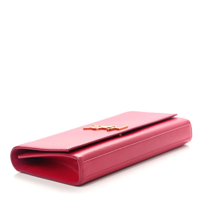 Saint Laurent Patent Grain De Poudre Classic Monogram Cassandre Clutch Fuchsia 4 of 8