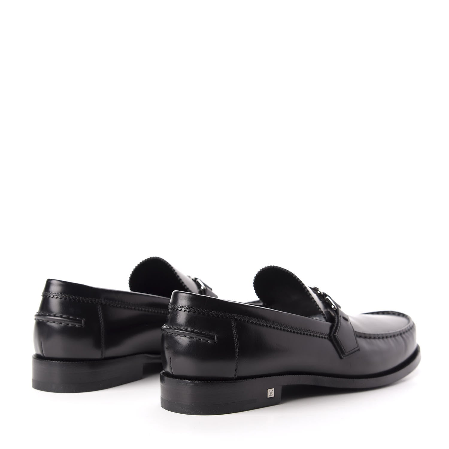 Louis Vuitton Calfskin Mens Major Loafers 9 Black 4 of 9