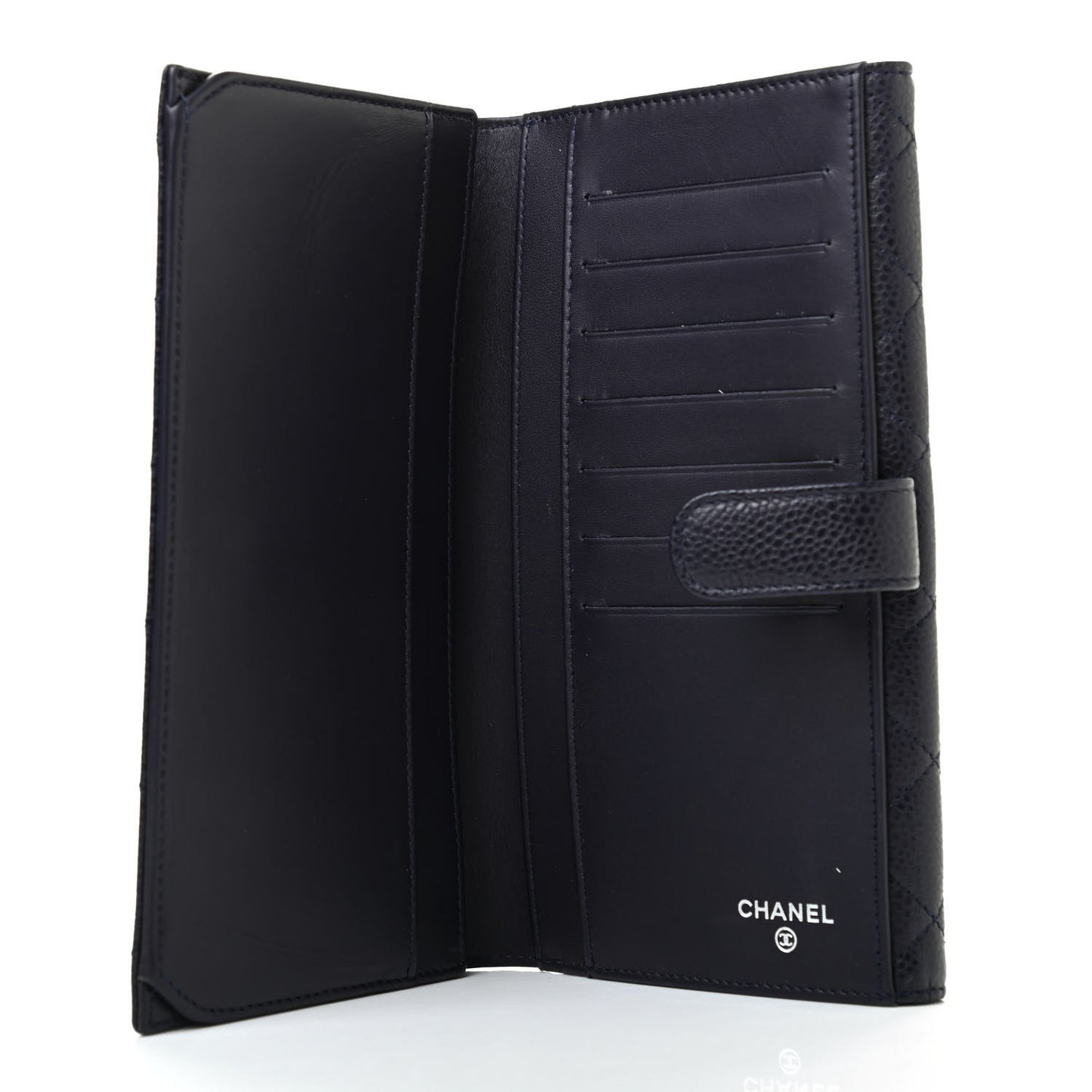 Caviar Quilted Large Flap Wallet Black