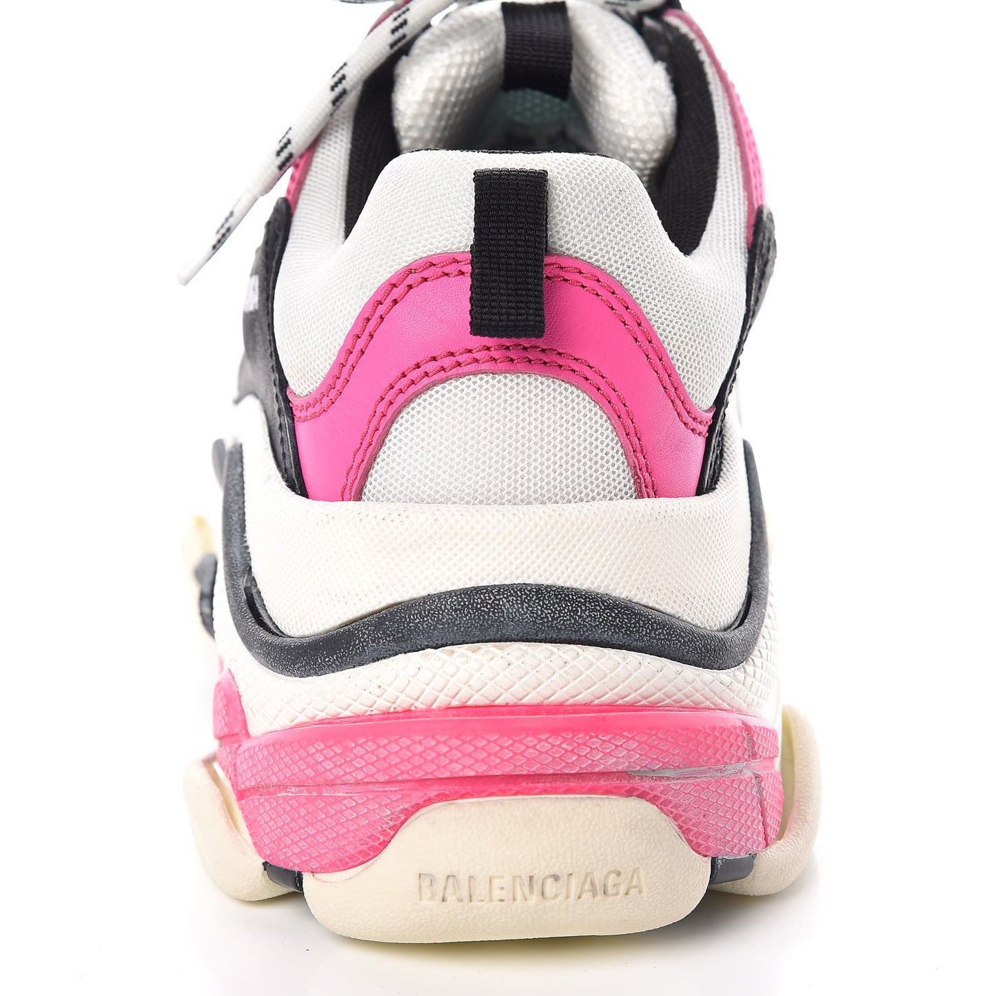 Fabric Mesh Womens Triple S Sneakers 41 Rose Fluo Black White