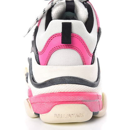 Balenciaga Fabric Mesh Womens Triple S Sneakers 41 Rose Fluo Black White 14 of 15