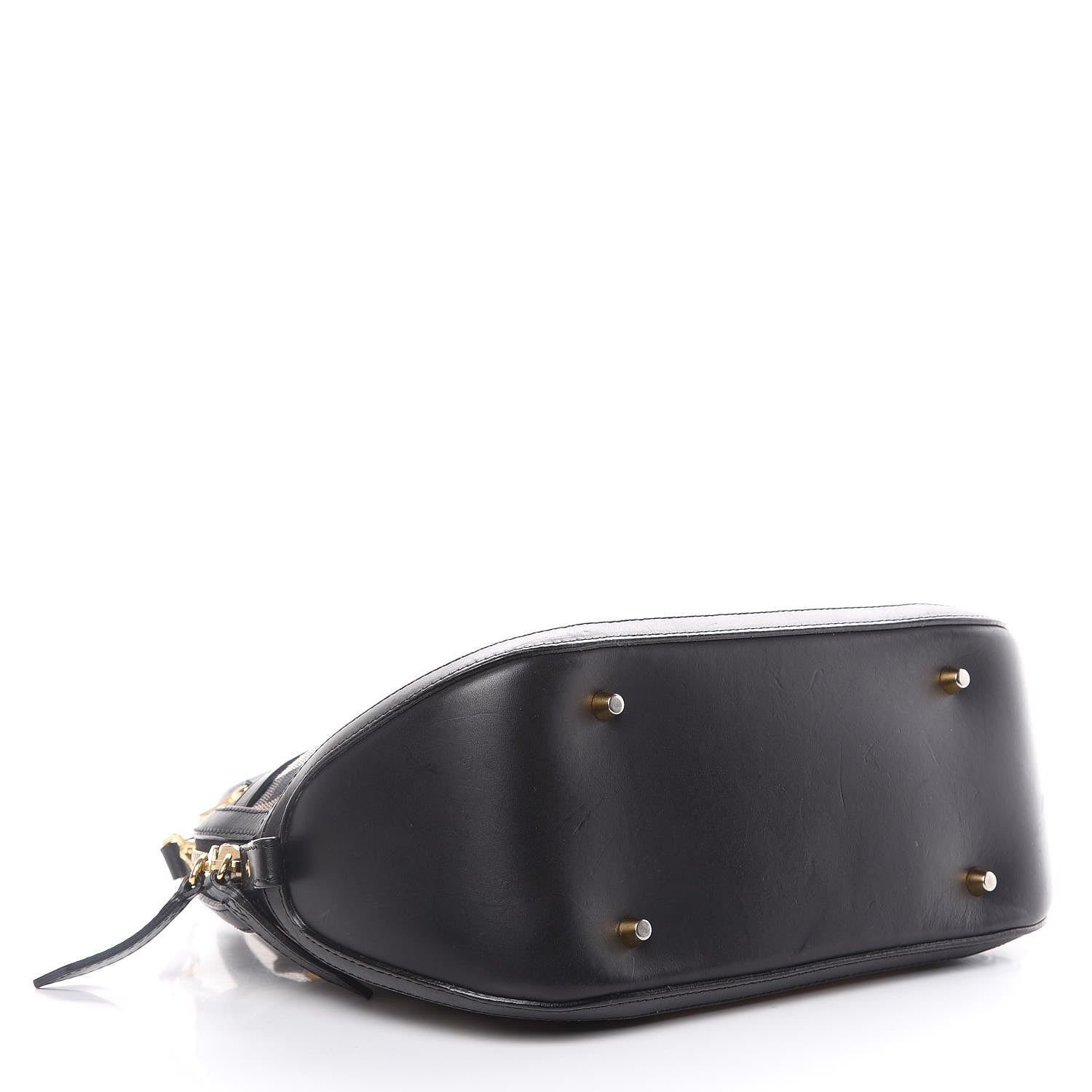 Burberry Bridle Calfskin House Check Small Orchard Bowling Bag Black 4 of 12