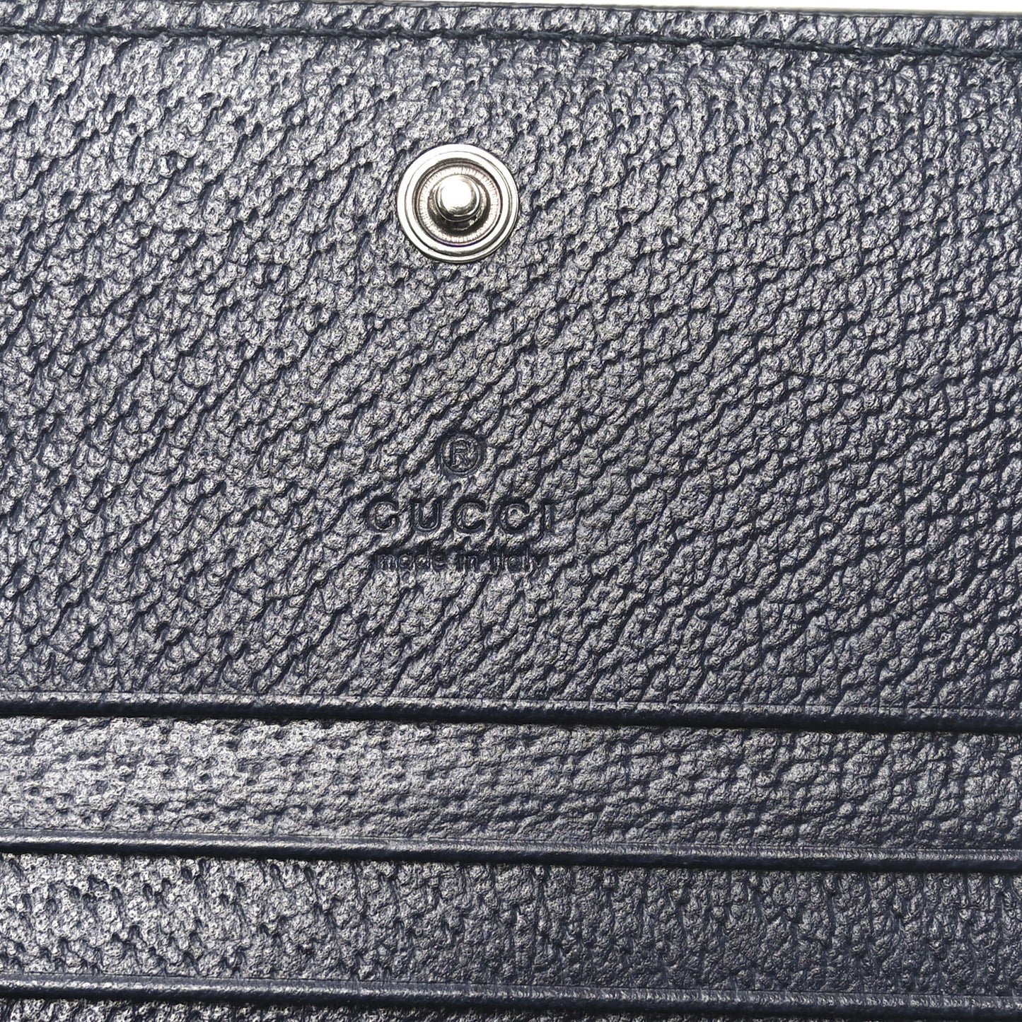 GG Supreme Monogram Textured Dollar Calfskin Web Ophidia Card Case Beige Blue
