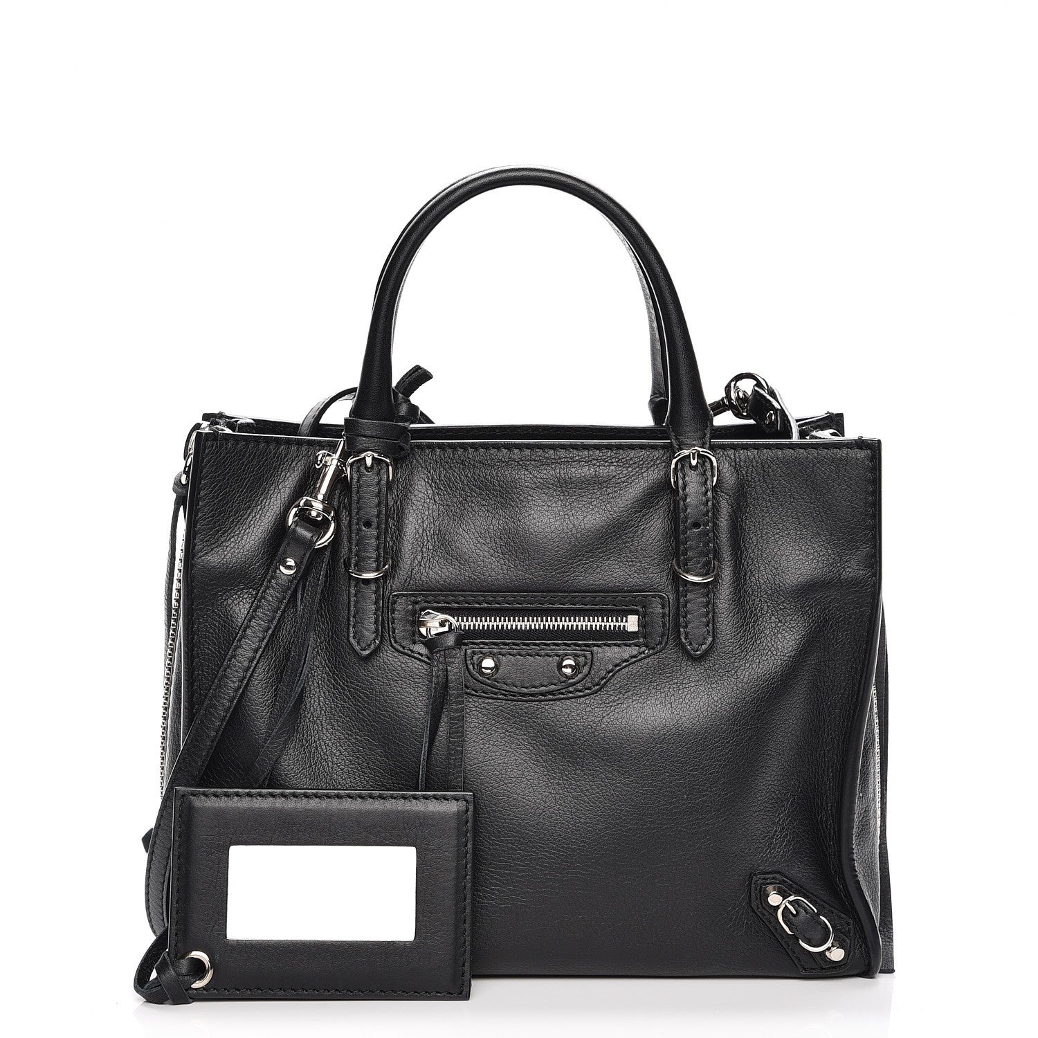 Balenciaga Grained Calfskin Papier Mini A4 Zip Around Tote Black 1 of 10