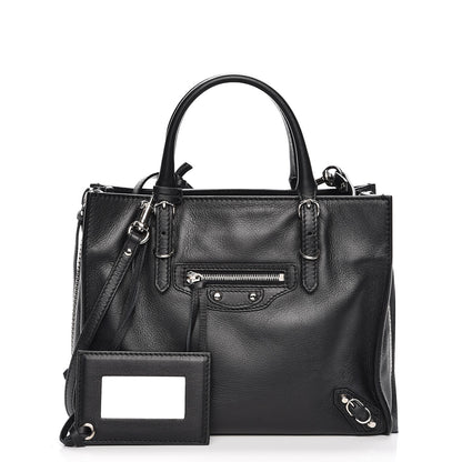 Balenciaga Grained Calfskin Papier Mini A4 Zip Around Tote Black 1 of 10