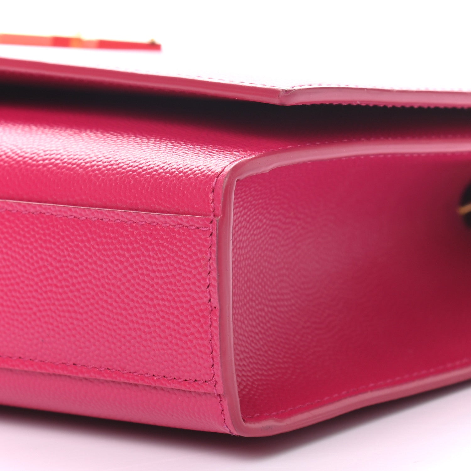 Saint Laurent Grain De Poudre Medium Monogram Kate Satchel Lipstick Fuchsia 8 of 9