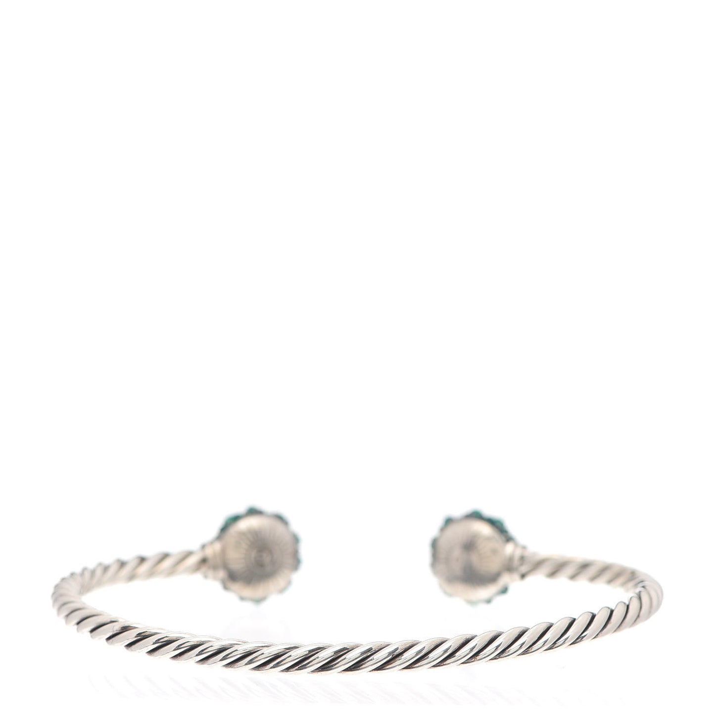 Sterling Silver Green Onyx Berries Cable Bracelet