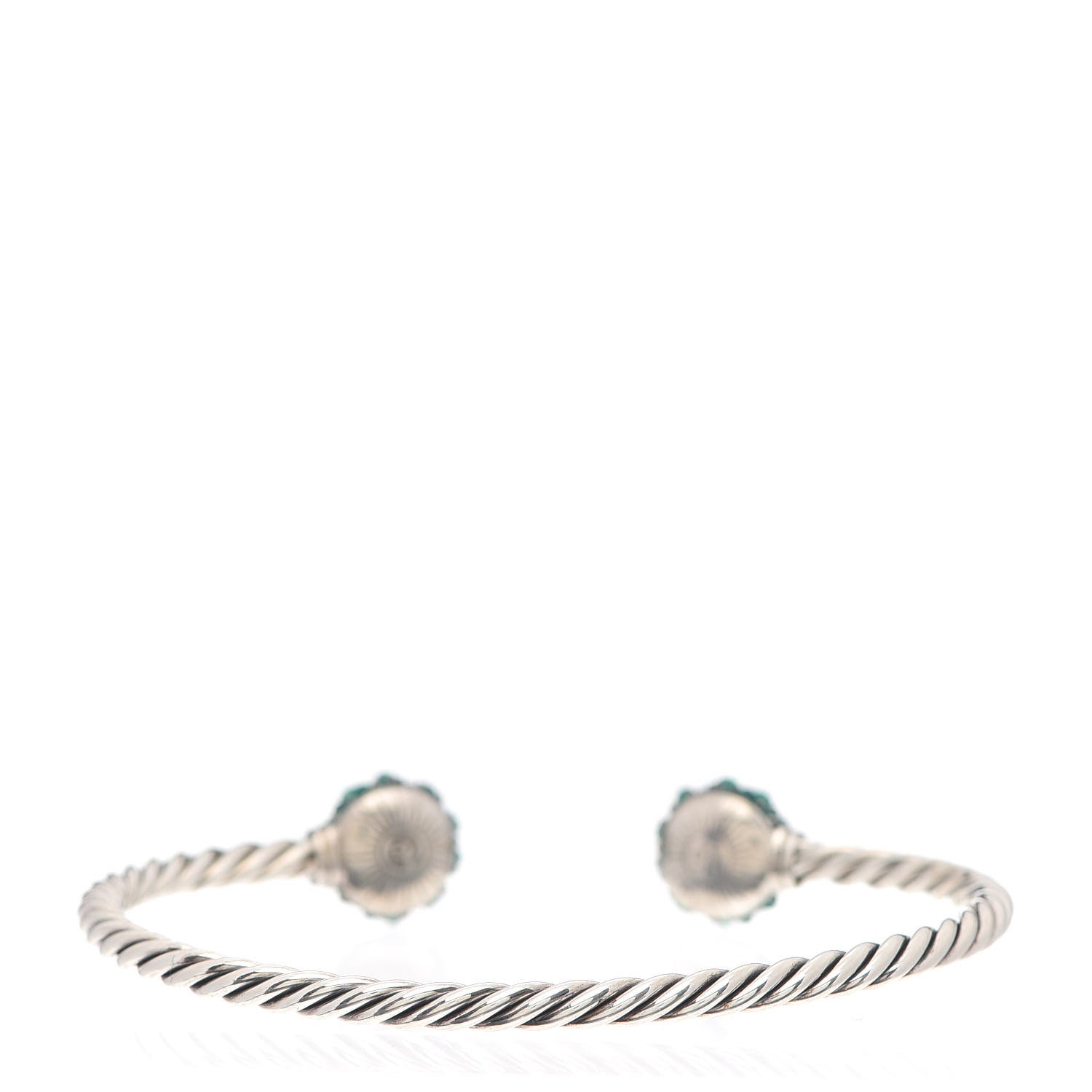 David Yurman Sterling Silver Green Onyx Berries Cable Bracelet 3 of 5